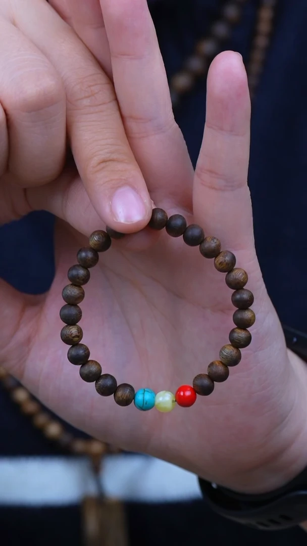 沉香手串6mm海南鹦哥绿奇楠单圈设计款