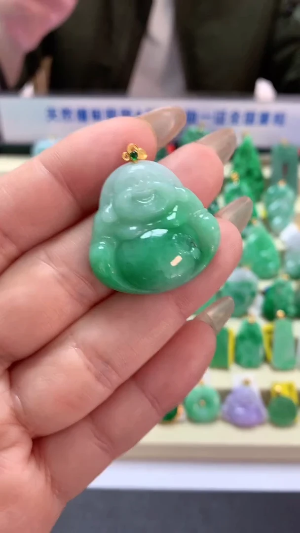【闪购商品】翡翠吊坠(不含链)18K金镶嵌挂件