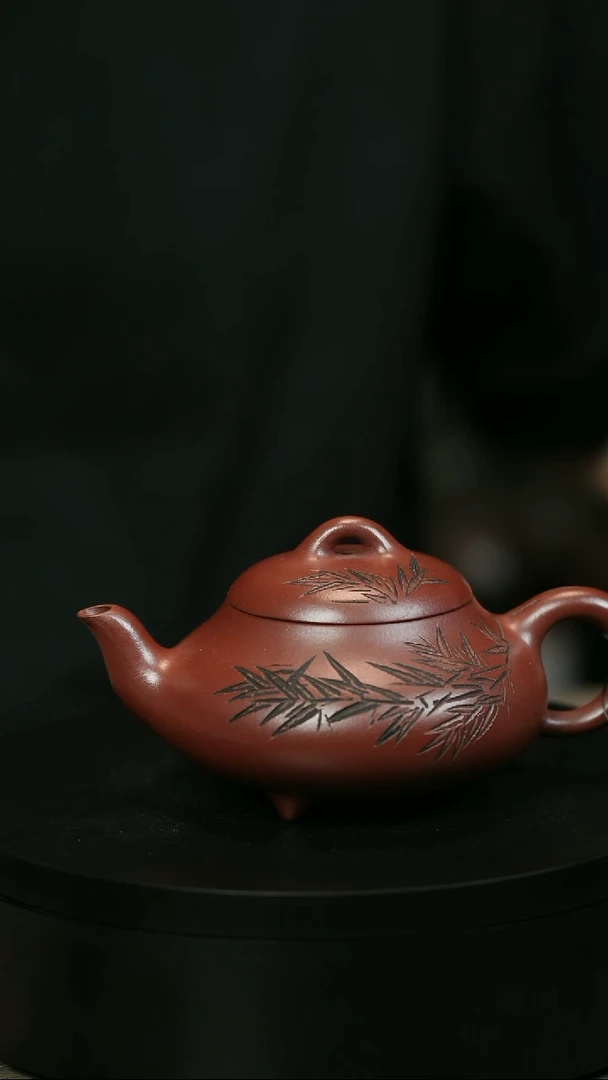 茶壶紫砂用****5H2246程露露竹刻小汉棠石瓢