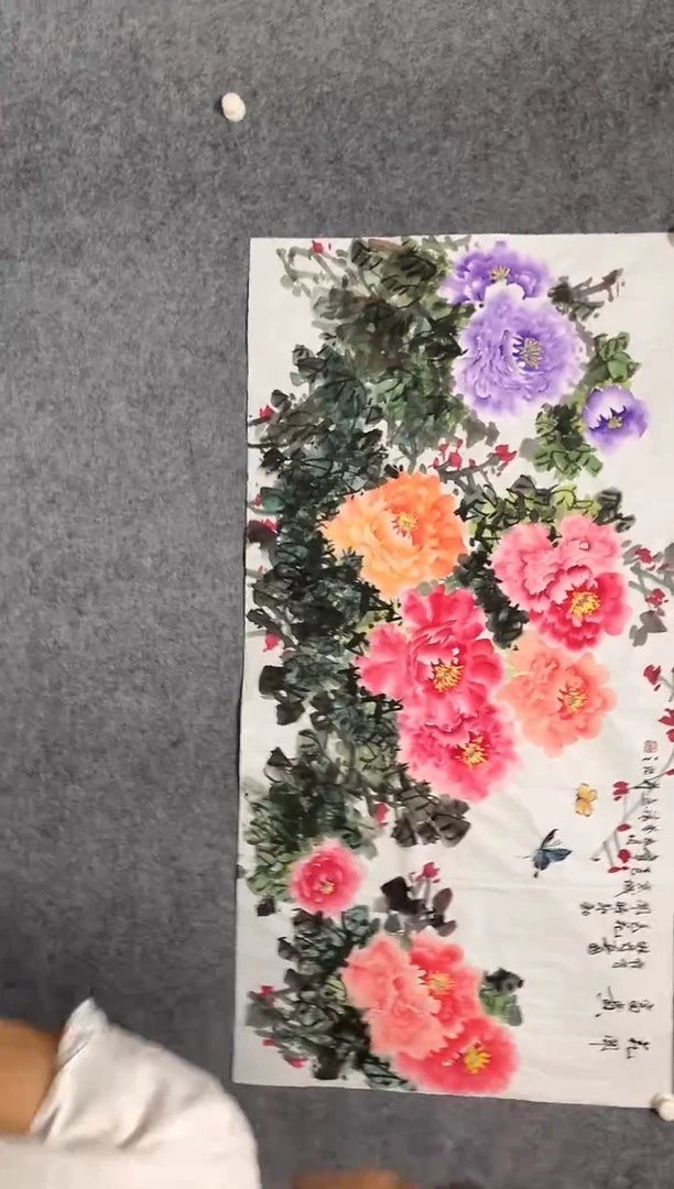 横款花开富贵尺寸136*68