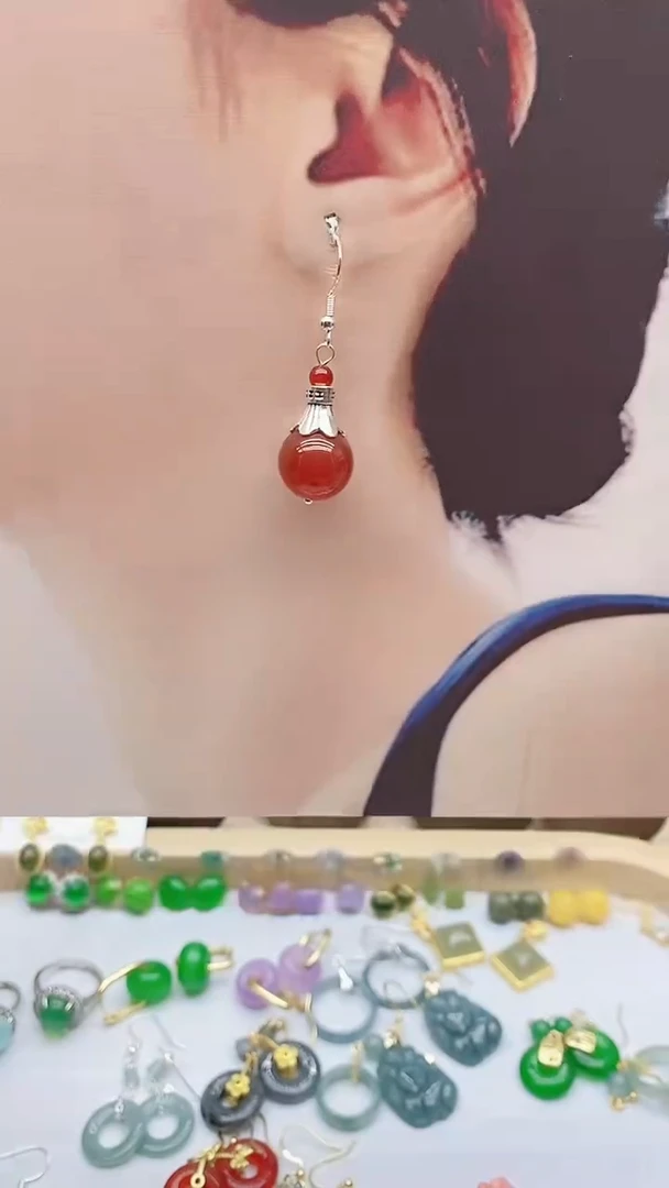 未镶嵌南红玛瑙耳饰177