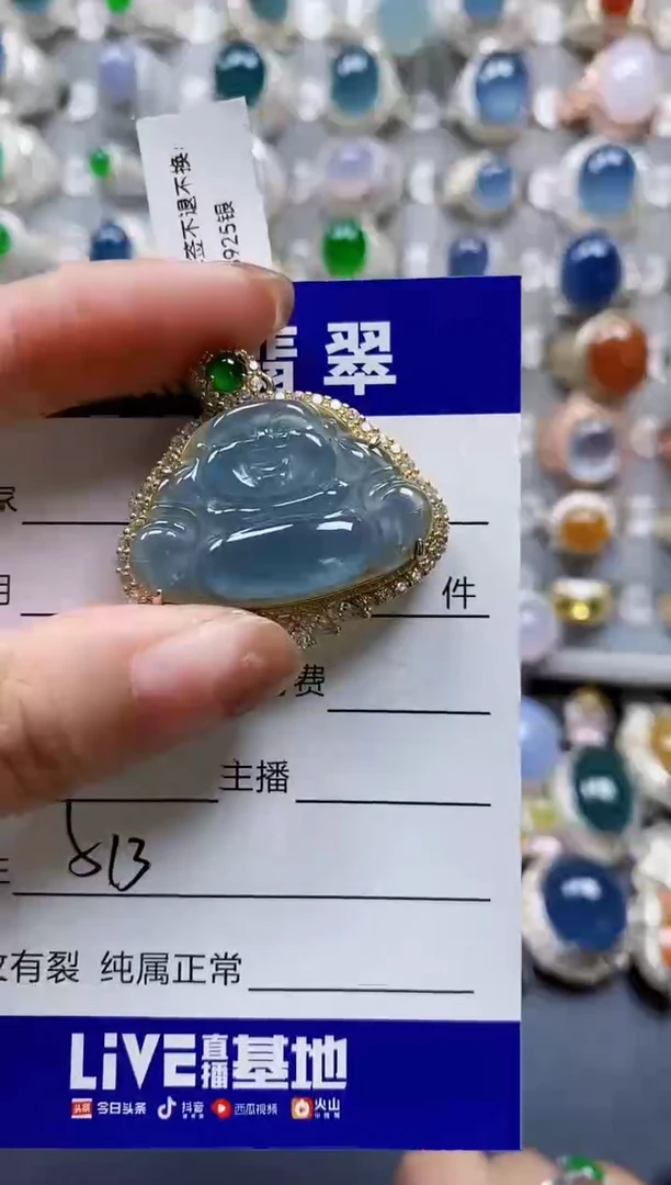 翡翠银S925镶嵌颈饰0513