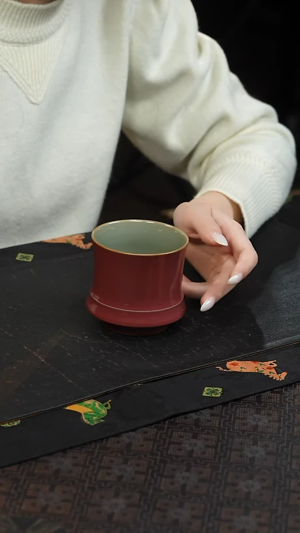 瓷陈慧芳 龙窑 晓色云开 威士忌杯