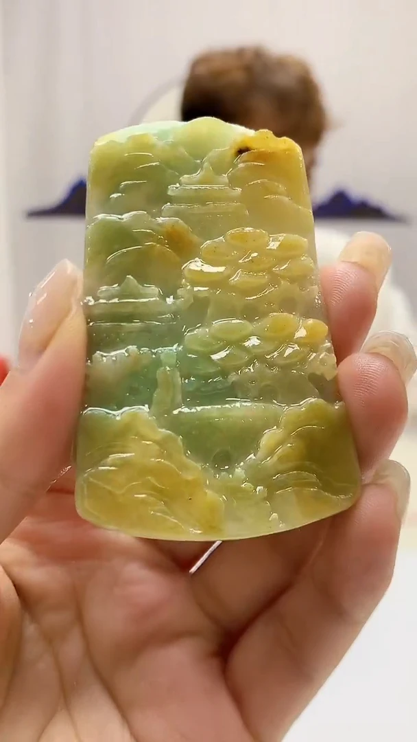 定制翡翠未镶嵌4868ms-毛货12山水