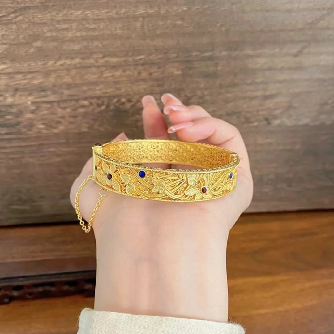 铜合金手镯 新中式古法蕙质兰心如意皇后镯（高定小众款）古风