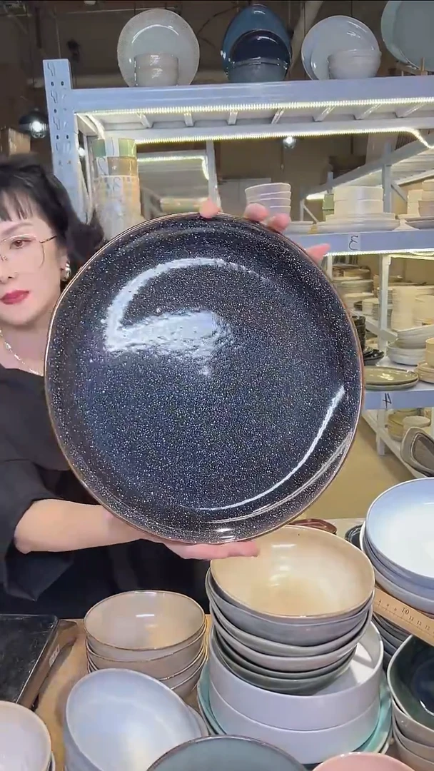 瓷107（十寸）外贸尾货高温釉下彩陶瓷餐具默认微瑕