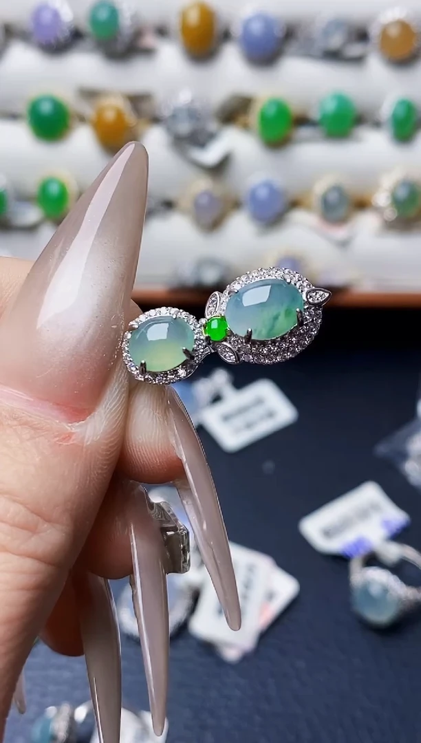 银S925镶嵌戒指翡翠1048