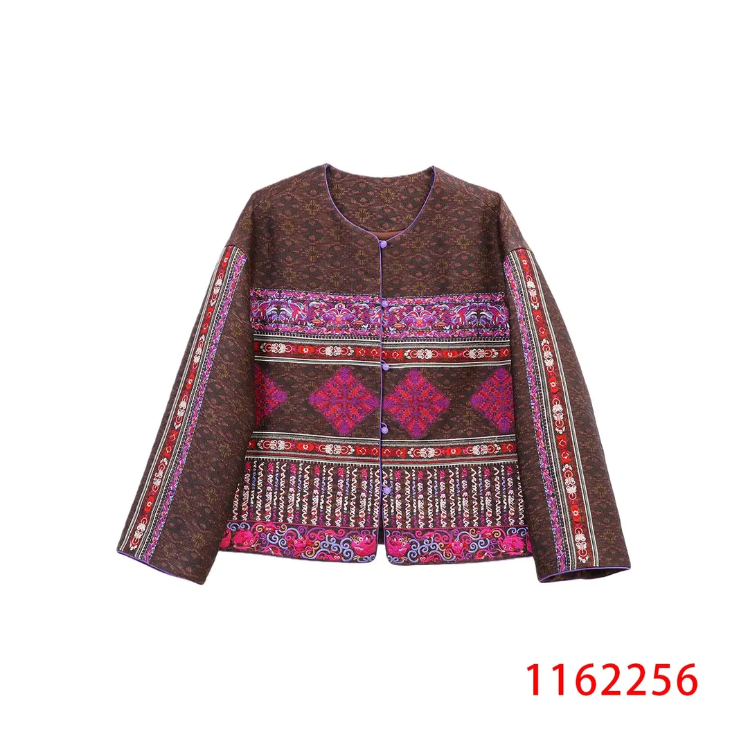 芹 新中式风 1162256  双非遗织锦香云纱绣花棉服外套