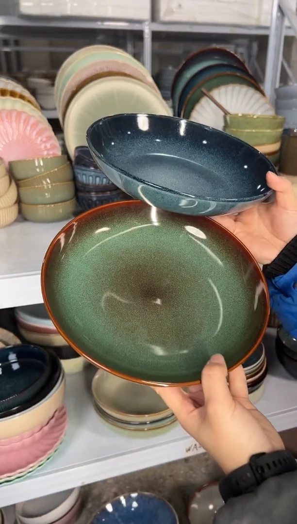 陶瓷外贸尾货瑕疵满20包邮X2  深盘组合