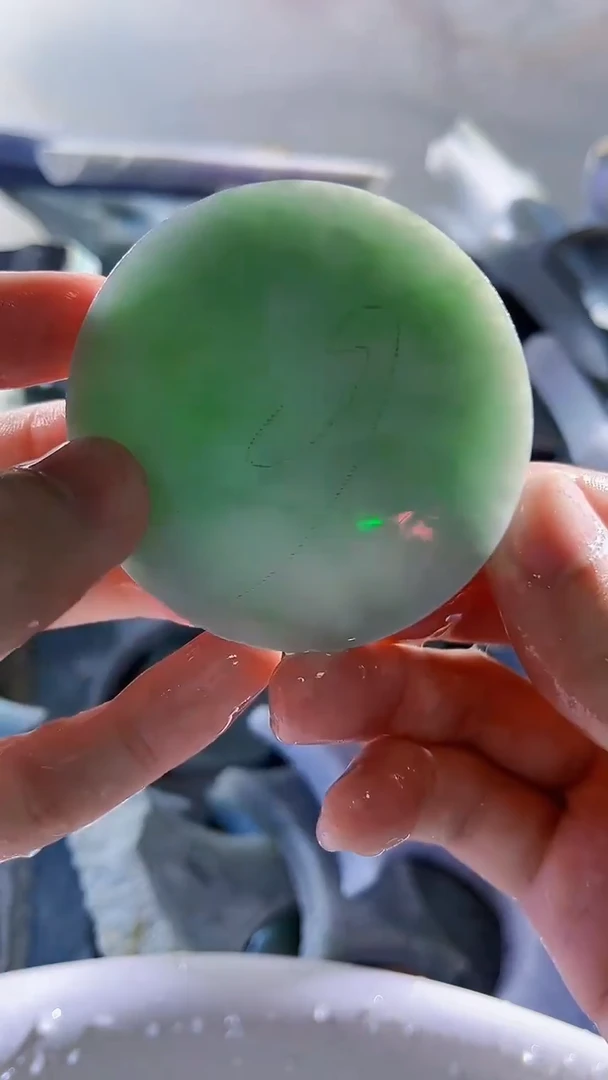 翡翠裸石缅甸翡翠A货文1967