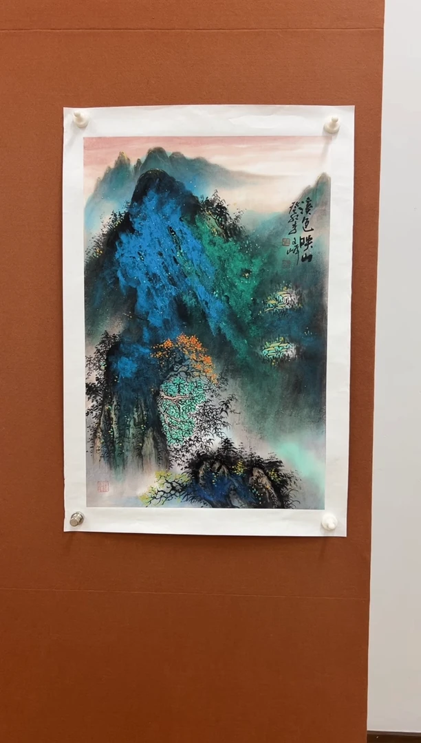 国画李文峰四尺三开泼彩