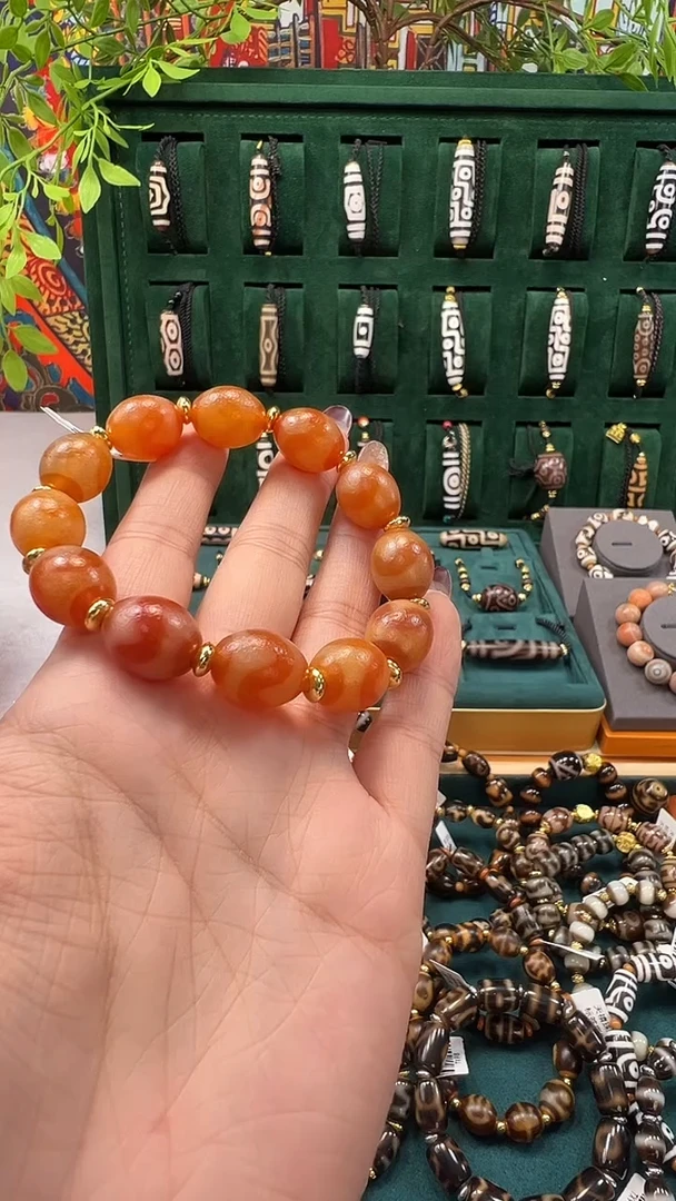 玛瑙/玉髓（覆膜）颈饰合金14.（微瑕）