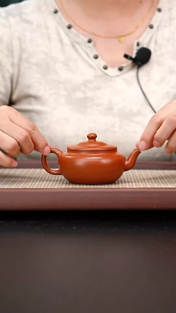 茶壶紫砂黄龙山朱泥笠帽150cc鲍煜