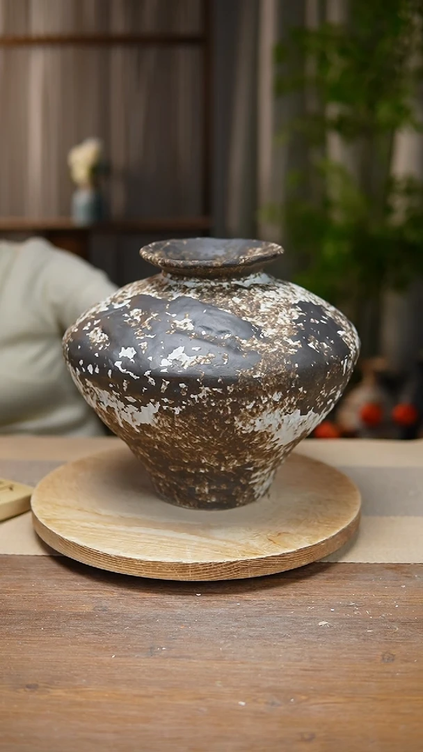 【闪购商品】陶瓷 花器诧寂黑大飞碟