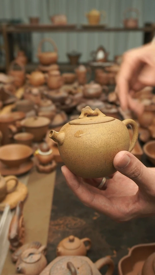 老岩泥原矿料  山石小苹果壶120ml