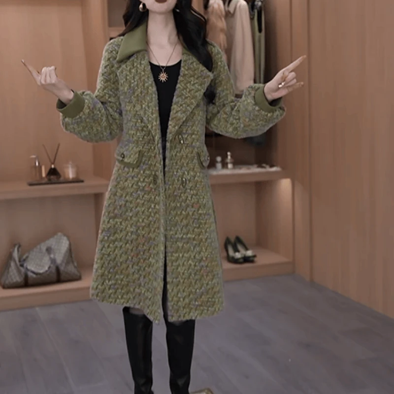 B419【毛呢外套】2025冬季新款时尚高端轻奢加厚保暖休闲毛呢外套