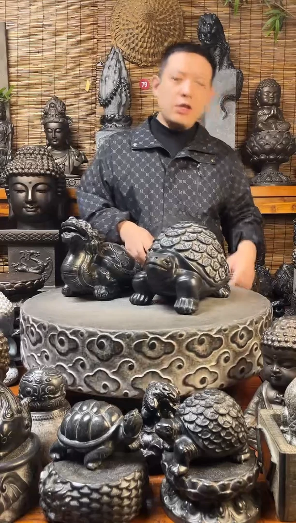 石材30金钱龟+30龙龟天然青石雕刻