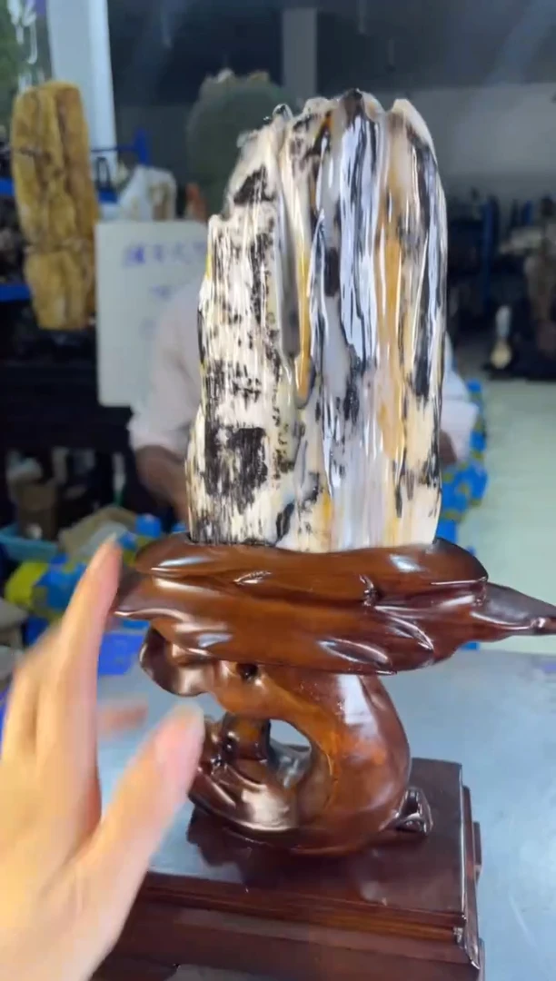 未镶嵌摆件硅化玉6