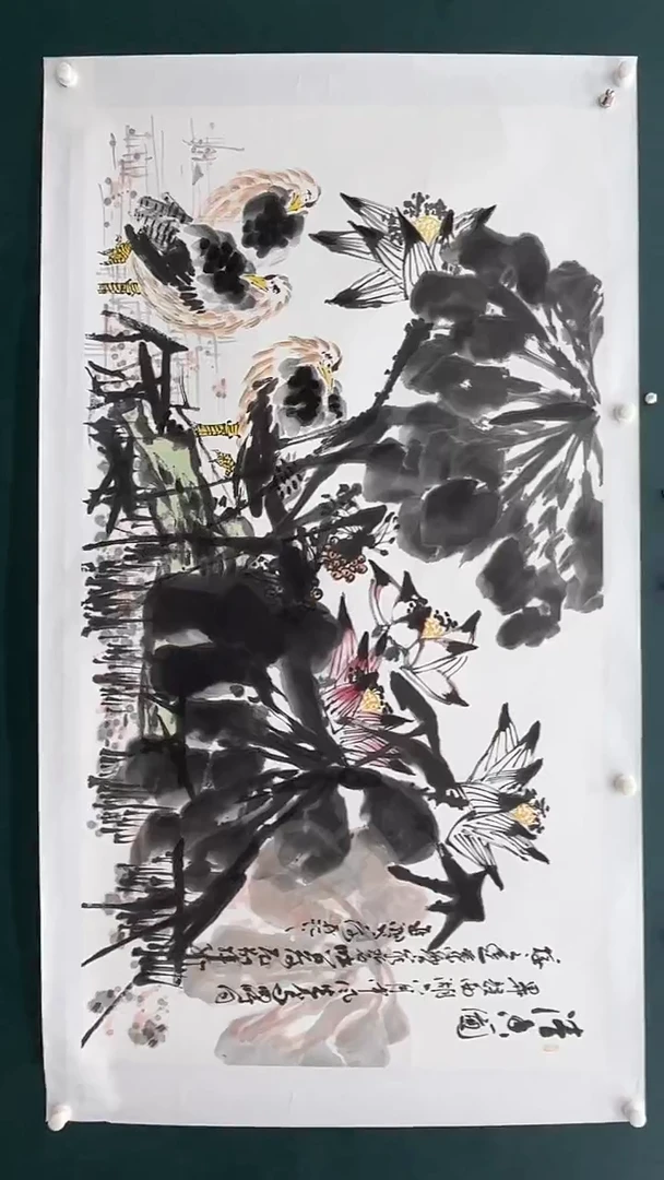 国画李进潮-16平尺-花鸟