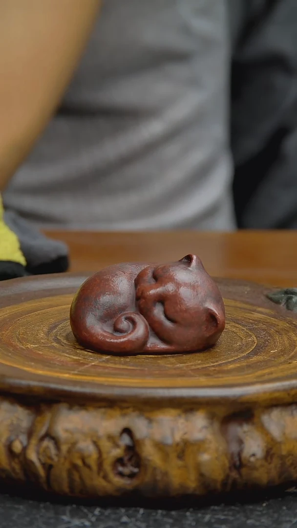 紫砂茶宠宜兴紫砂手工小猫