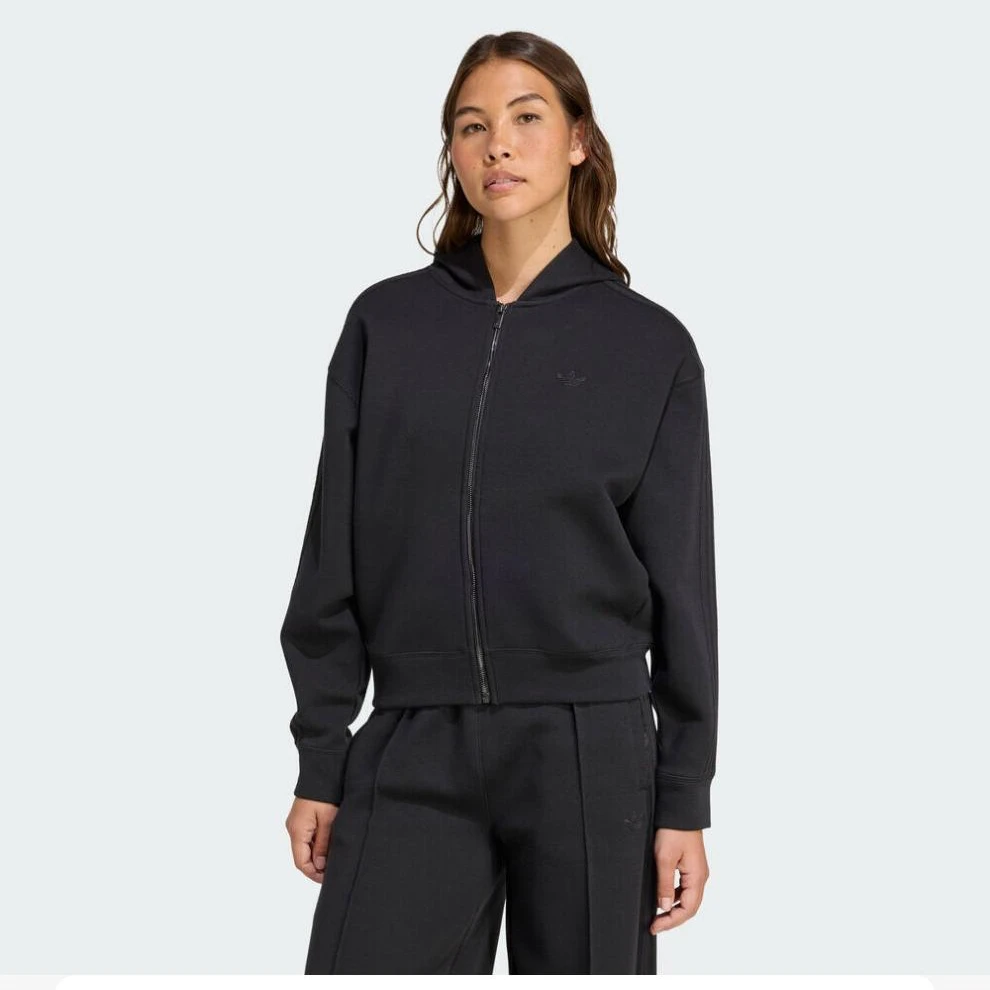 【滔搏联动】adidas三叶草2025女子SPACER 3S FZ针织连帽外套JY2619