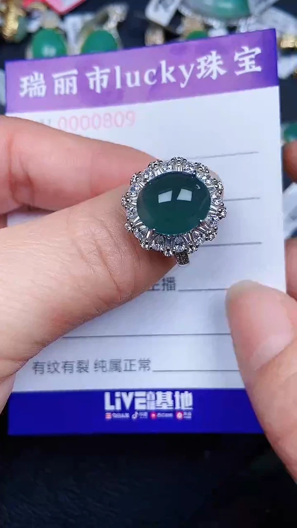 颈饰银S925镶嵌翡翠0809