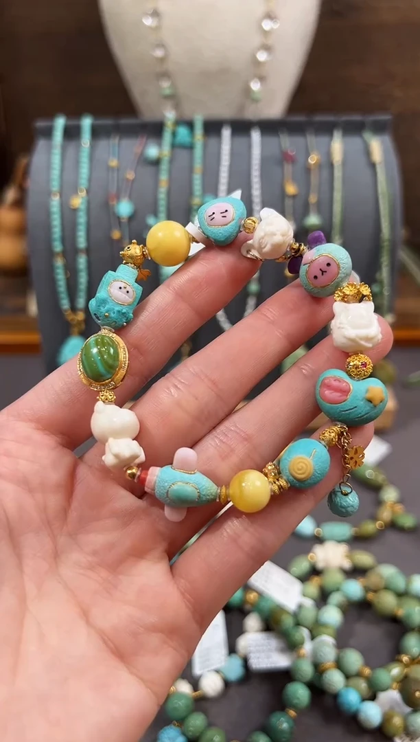 18K金镶嵌绿松石手链绿松石手链