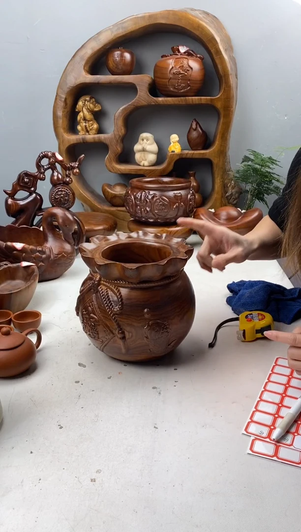 香樟木A64福袋罐/尺寸18*18*18