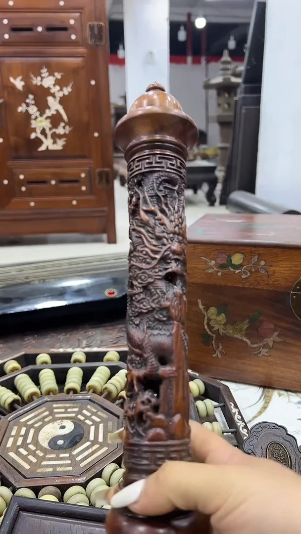 木质沐头淘摆件木雕件 香炉