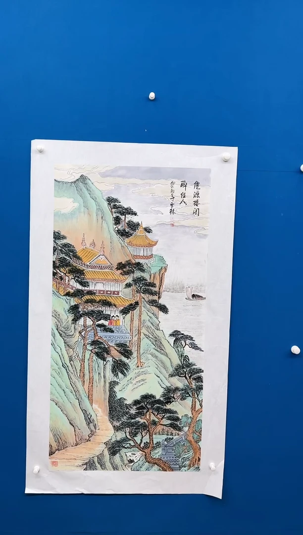 【闪购商品】国画张-金色华章原作山水/无框/W带画册