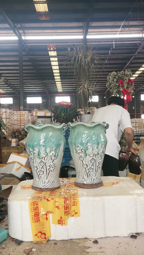 宜兴紫砂粗陶花盆15*24