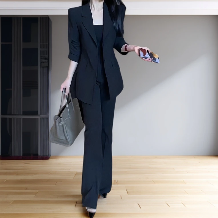 2025韩版时尚气质秋季新款御姐风西服套装修身外套西服套装女气质