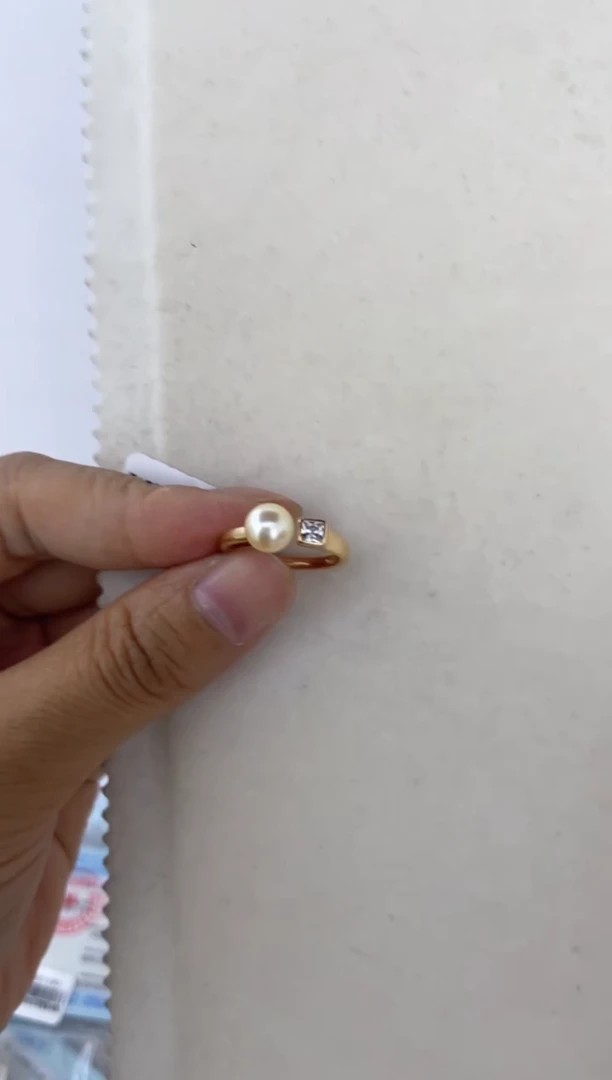 海水珍珠戒指银S925镶嵌戒指