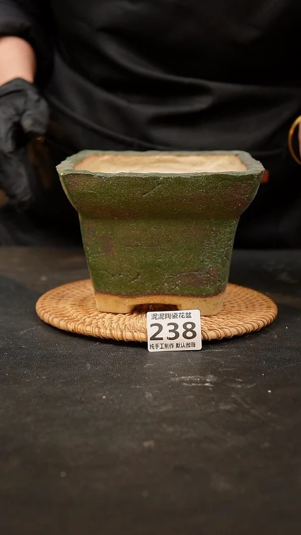 【闪购商品】瓷片238泥泥手工花盆口13高12