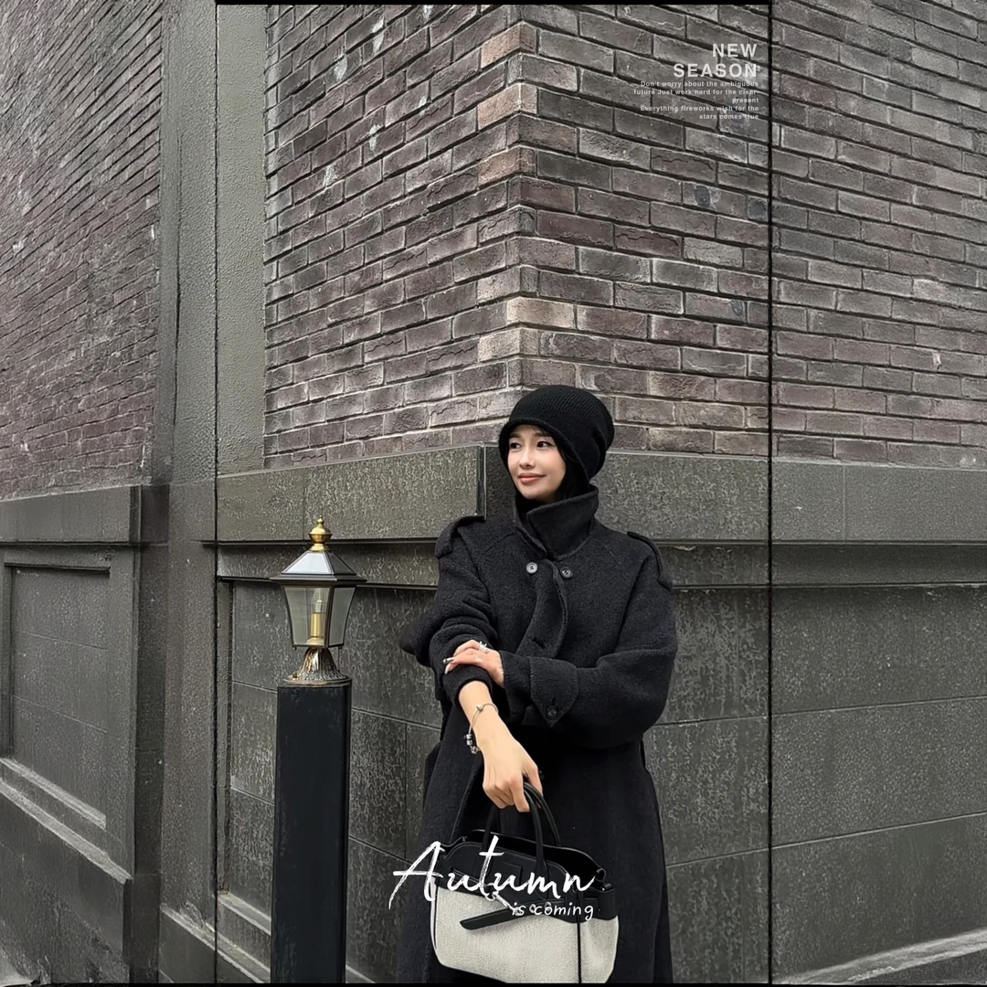 《大丽姐专属》羊驼英伦风2025秋冬新款中长款气质极简风外套