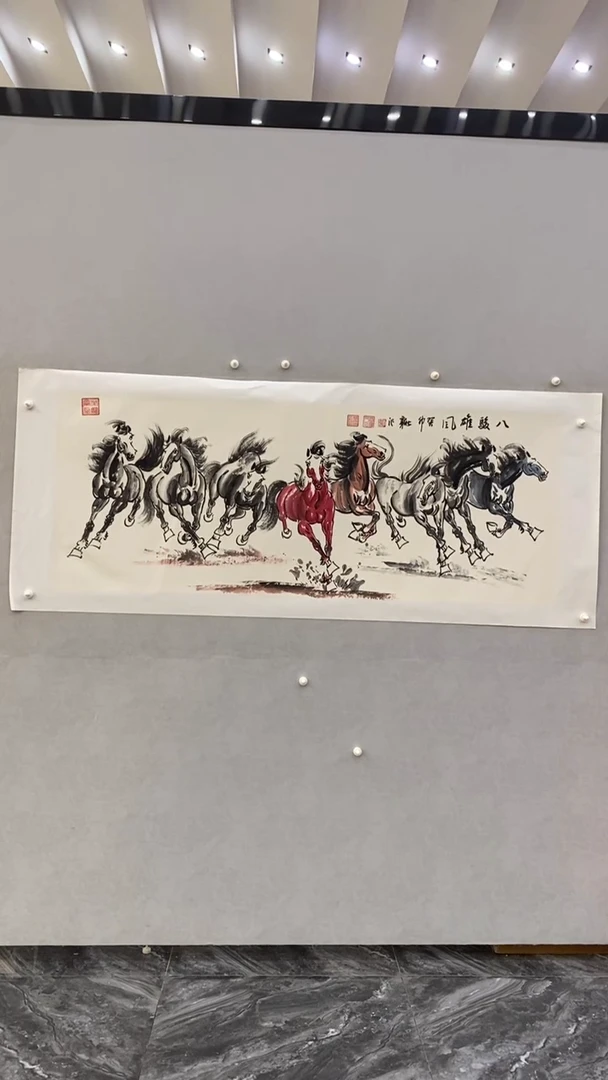 国画李新社八骏雄风