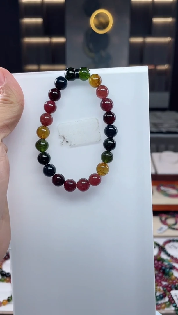 未镶嵌单圈手串碧玺（多样性发一条）Q