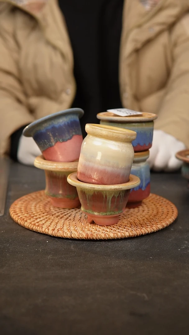 【闪购商品】瓷片038泥泥手工花盆