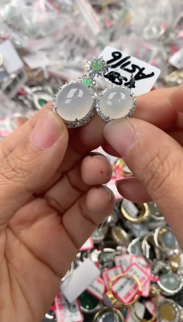 银S925镶嵌戒指翡翠333             9