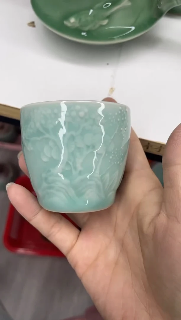 纯手工  特价福利 微瑕 慧仙青瓷