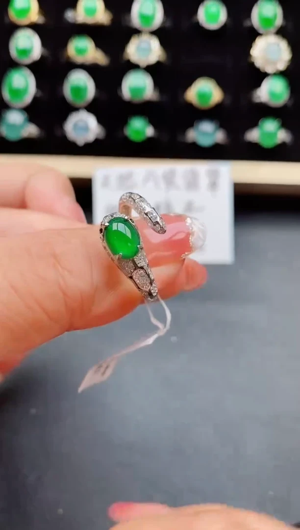 【闪购商品】翡翠戒指银S925镶嵌50800