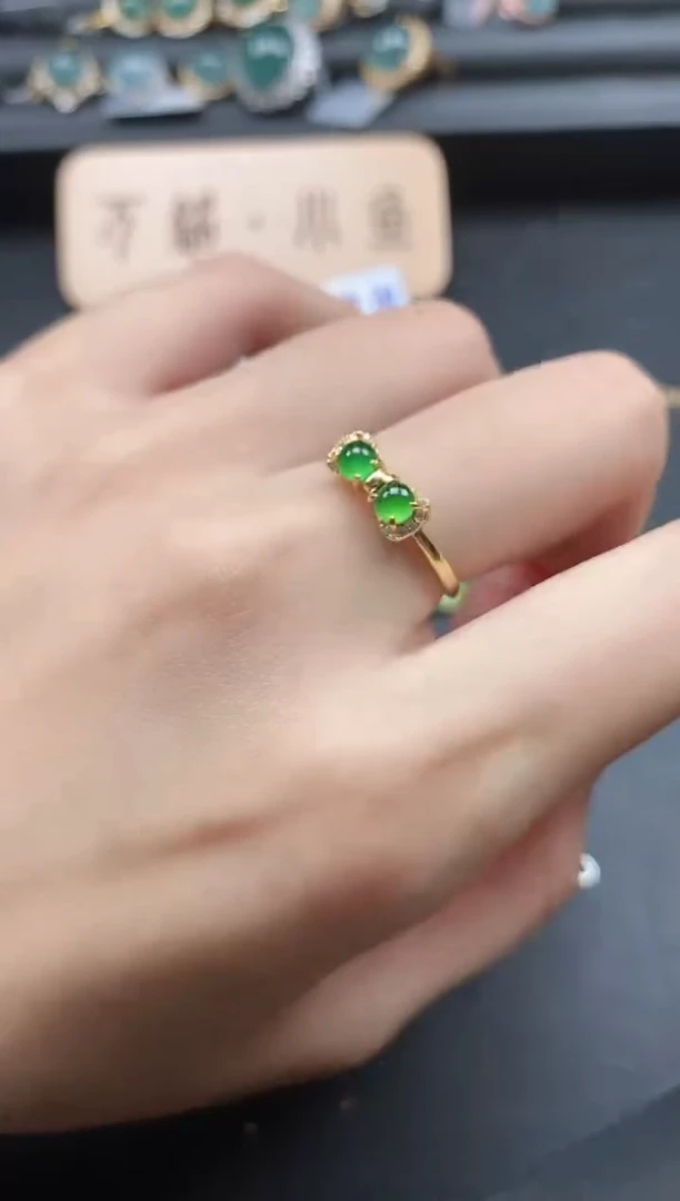 翡翠戒指银S925镶嵌5151-10