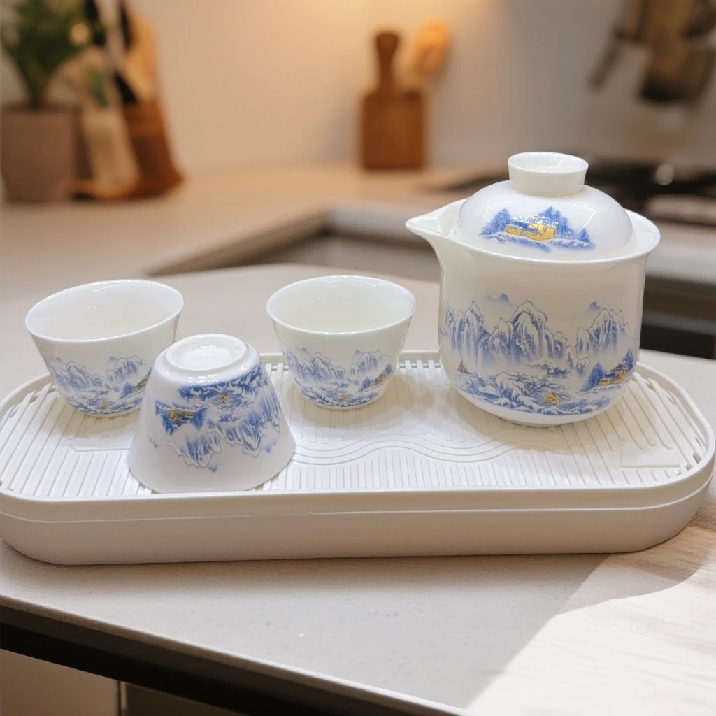 AS020 风雪一壶三杯带茶盘 带包