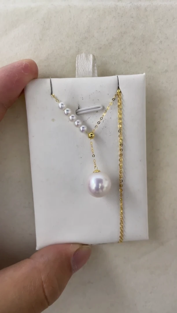 淡水珍珠18K金镶嵌颈饰11-3