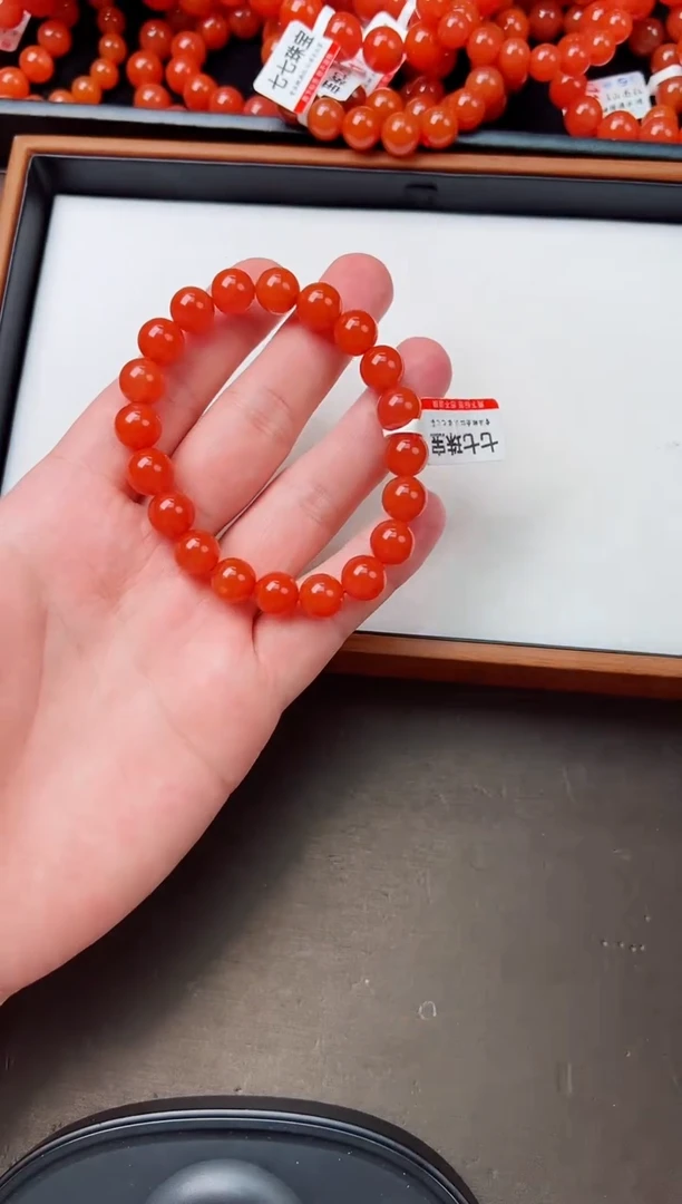 南红玛瑙亮光手串10+未镶嵌保山杨柳滴水洞高品
