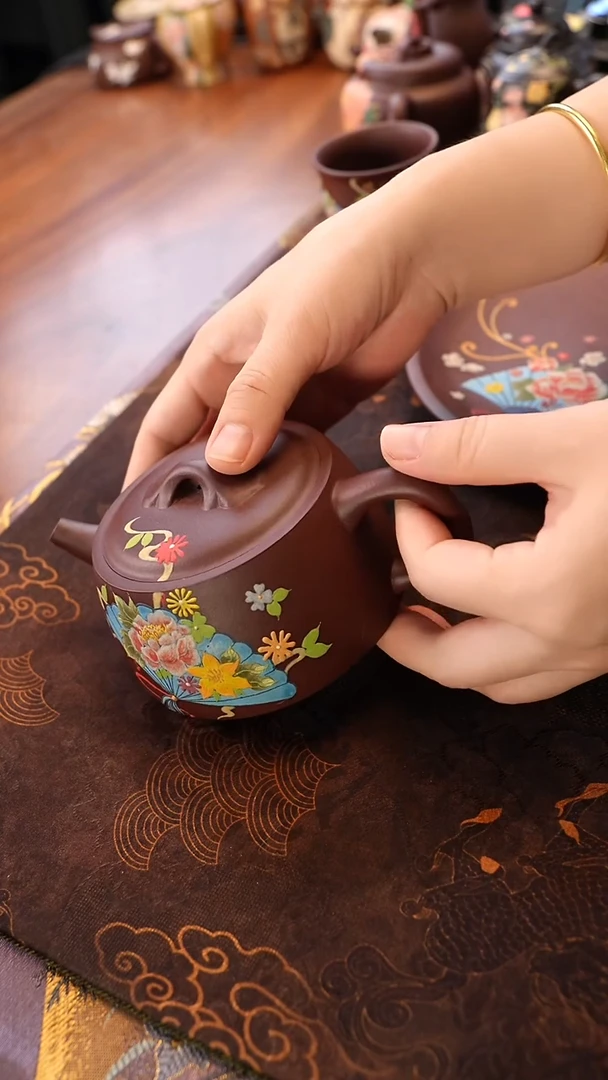 茶壶紫砂雀扇汉瓦