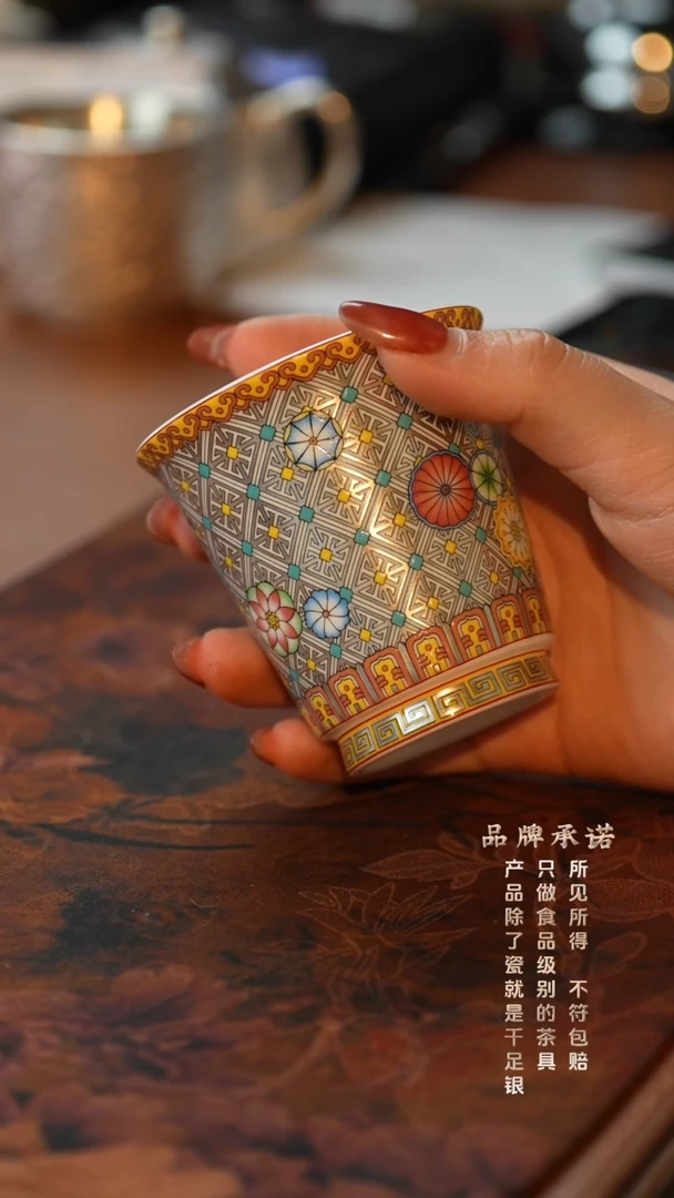 掐金丝美人杯..........
