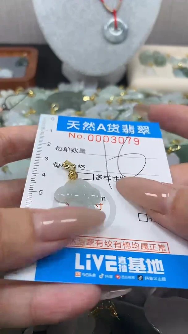 翡翠未镶嵌颈饰净货挂件-3079