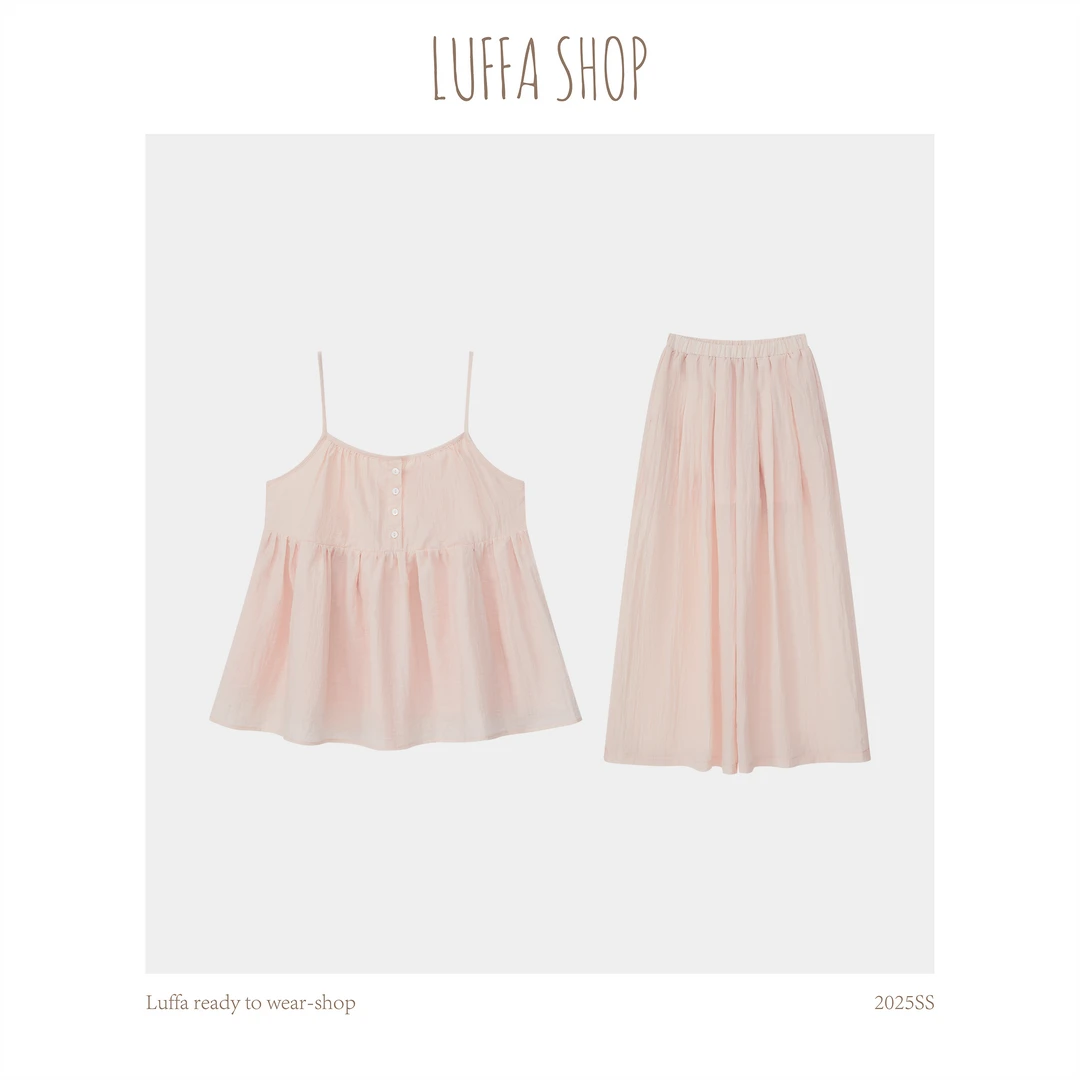 【Luffa shop】“生息自然”夏季薄款甜美韩系吊带套装SY20250681