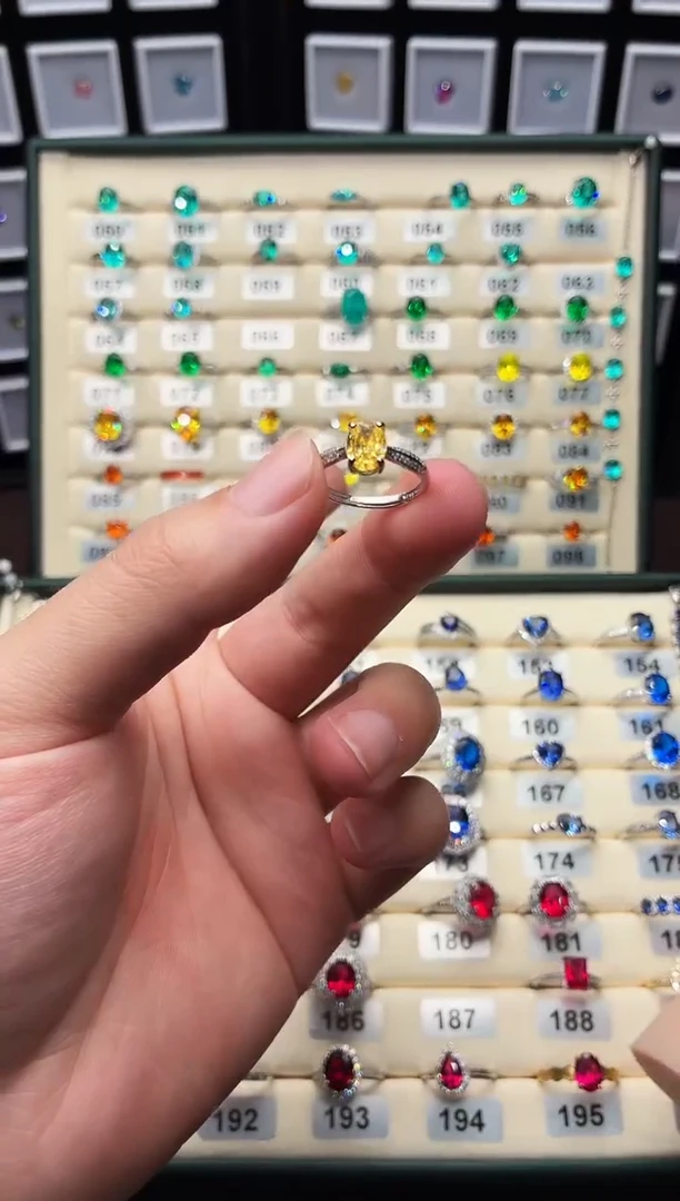 戒指彩色蓝宝石银S925镶嵌0001